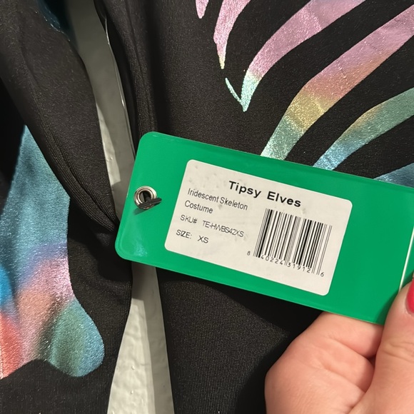 NWT IRIDESCENT SKELETON BODYSUIT HALLOWEEN COSTUME - Picture 7 of 7